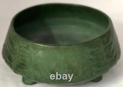 Weller Pottery Arts & Crafts Footed Bowl With Blue-green Base. Mint