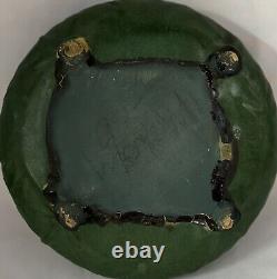 Weller Pottery Arts & Crafts Footed Bowl With Blue-green Base. Mint