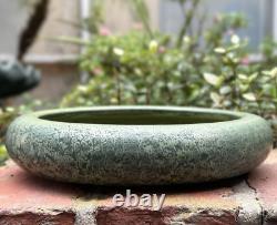 Weller Pottery Arts & Crafts Frosted Matt Green Footed Bowl. Mint