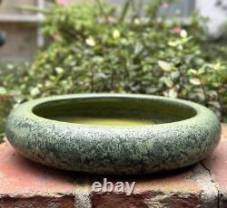 Weller Pottery Arts & Crafts Frosted Matt Green Footed Bowl. Mint