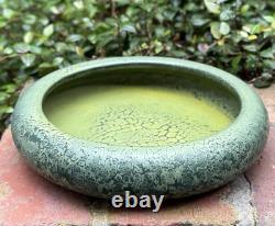 Weller Pottery Arts & Crafts Frosted Matt Green Footed Bowl. Mint