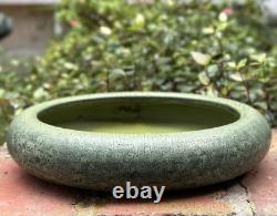 Weller Pottery Arts & Crafts Frosted Matt Green Footed Bowl. Mint