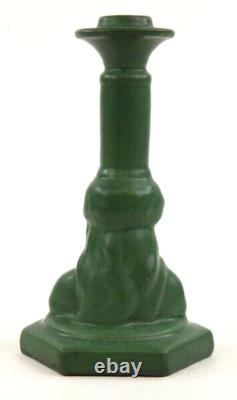Weller Pottery Arts and Crafts Bedford Matt Green Female Figure withCandleholder