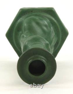 Weller Pottery Arts and Crafts Bedford Matt Green Female Figure withCandleholder