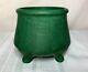 Weller Pottery, Bedford Matt Green, Footed Witches Cauldron Vase, Arts & Crafts