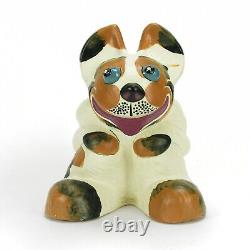 Weller Pottery Garden Ware 10 Pop-Eye dog white with blue eyes Arts & Crafts