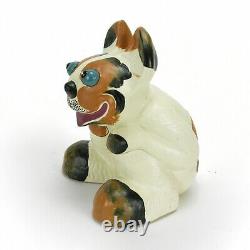 Weller Pottery Garden Ware 10 Pop-Eye dog white with blue eyes Arts & Crafts