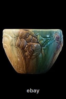 Weller Pottery Large Etna Jardiniere Planter Majolica 9 diameter 1906