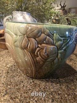 Weller Pottery Large Etna Jardiniere Planter Majolica 9 diameter 1906