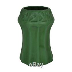 Weller Pottery Matte Green Fluted Arts and Crafts Vase