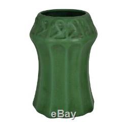 Weller Pottery Matte Green Fluted Arts and Crafts Vase