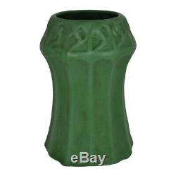 Weller Pottery Matte Green Fluted Arts and Crafts Vase