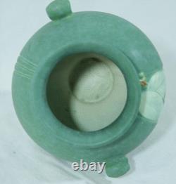 Weller Pottery Matte Green Velva Vase Floral Jardiniere Urn Ceramic Vintage