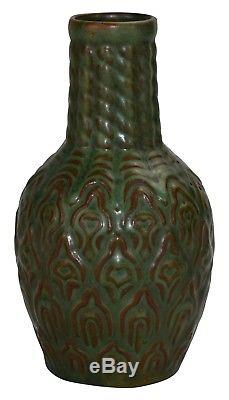 Weller Pottery Orris Matte Green Arts and Crafts Bottle Vase