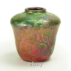 Weller Pottery Sicard 4 gourd iridescent luster vine & berry vase Arts & Crafts