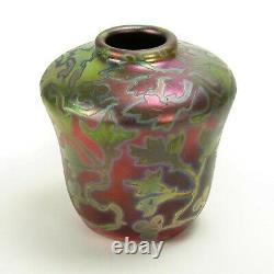 Weller Pottery Sicard 4 gourd iridescent luster vine & berry vase Arts & Crafts