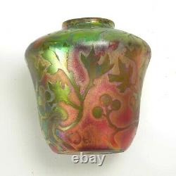 Weller Pottery Sicard 4 gourd iridescent luster vine & berry vase Arts & Crafts