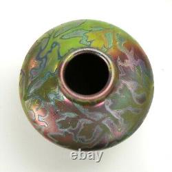 Weller Pottery Sicard 4 gourd iridescent luster vine & berry vase Arts & Crafts
