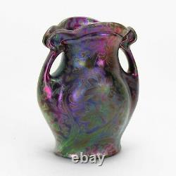 Weller Pottery Sicard 8.75 iridescent luster handled floral vase Arts & Crafts