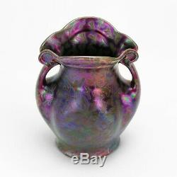 Weller Pottery Sicard 8.75 iridescent luster handled floral vase Arts & Crafts