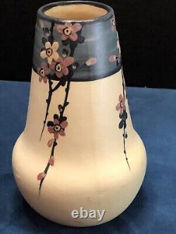 Weller Pottery Vase Matte Arts and Crafts Hand Painted Cherry Blossoms