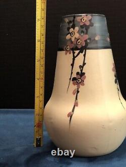 Weller Pottery Vase Matte Arts and Crafts Hand Painted Cherry Blossoms