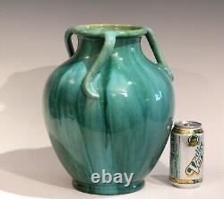 Weller Pottery Vase Nile Vintage Large Arts & Crafts Green Drip Flambe 12