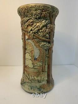 Weller Pottery Woodcraft Vase Forest Arts and Crafts 8 in