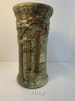 Weller Pottery Woodcraft Vase Forest Arts and Crafts 8 in