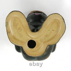 Weller Pottery black Pop-Eye dog with blue eyes 4 Garden line Arts & Crafts