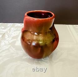 Weller Rarer Unique Oxblood Flambe Glaze early 20's, cabinet vase fins w-a twist