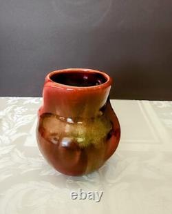 Weller Rarer Unique Oxblood Flambe Glaze early 20's, cabinet vase fins w-a twist