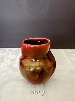 Weller Rarer Unique Oxblood Flambe Glaze early 20's, cabinet vase fins w-a twist