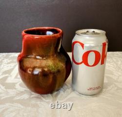 Weller Rarer Unique Oxblood Flambe Glaze early 20's, cabinet vase fins w-a twist