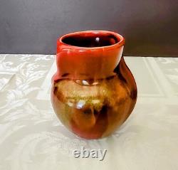Weller Rarer Unique Oxblood Flambe Glaze early 20's, cabinet vase fins w-a twist