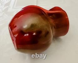 Weller Rarer Unique Oxblood Flambe Glaze early 20's, cabinet vase fins w-a twist