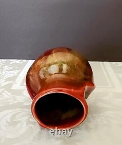 Weller Rarer Unique Oxblood Flambe Glaze early 20's, cabinet vase fins w-a twist