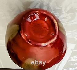 Weller Rarer Unique Oxblood Flambe Glaze early 20's, cabinet vase fins w-a twist