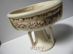 Weller Roma Tri-Footed Bowl Comport Dish Old Arts and Crafts Pottery Vase