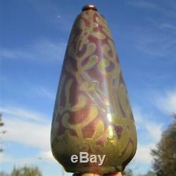 Weller Sicard Gold Lustre Signed Arts Crafts Nouveau Antique Pottery Bottle Vase