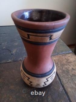Weller Souevo 1910s Vintage Art Pottery Hand Carved Native American Design Vase