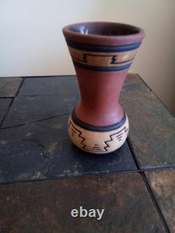 Weller Souevo 1910s Vintage Art Pottery Hand Carved Native American Design Vase