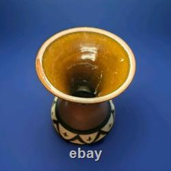 Weller Souevo 1910s Vintage Art Pottery Hand Carved Native American Design Vase