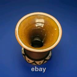 Weller Souevo 1910s Vintage Art Pottery Hand Carved Native American Design Vase