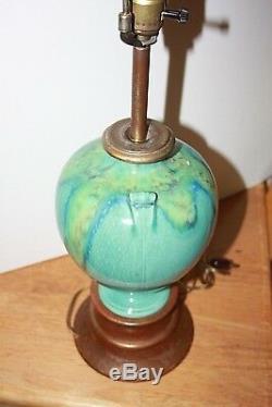 Weller Turkis Arts & Crafts Pottery Table Lamp 1920's Arts Crafts Mission Style