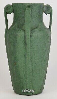 Wheatley 12 Fiddlehead Arts And Crafts Matte Green Vase Grueby Style