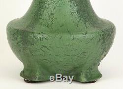 Wheatley Pottery 12.5 Tall Arts & Crafts Matte Green Teco Shape Vase