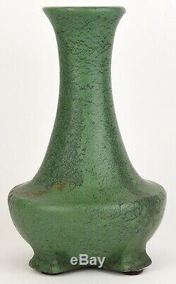Wheatley Pottery 12.5 Tall Arts & Crafts Matte Green Teco Shape Vase