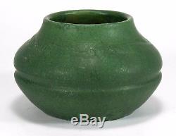 Wheatley Pottery matte Grueby green spiral wave design vase Arts & Crafts