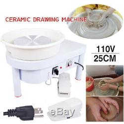 White 110V Electric Pottery Wheel Machine Ceramic Work Clay Art Craft DIY Tool